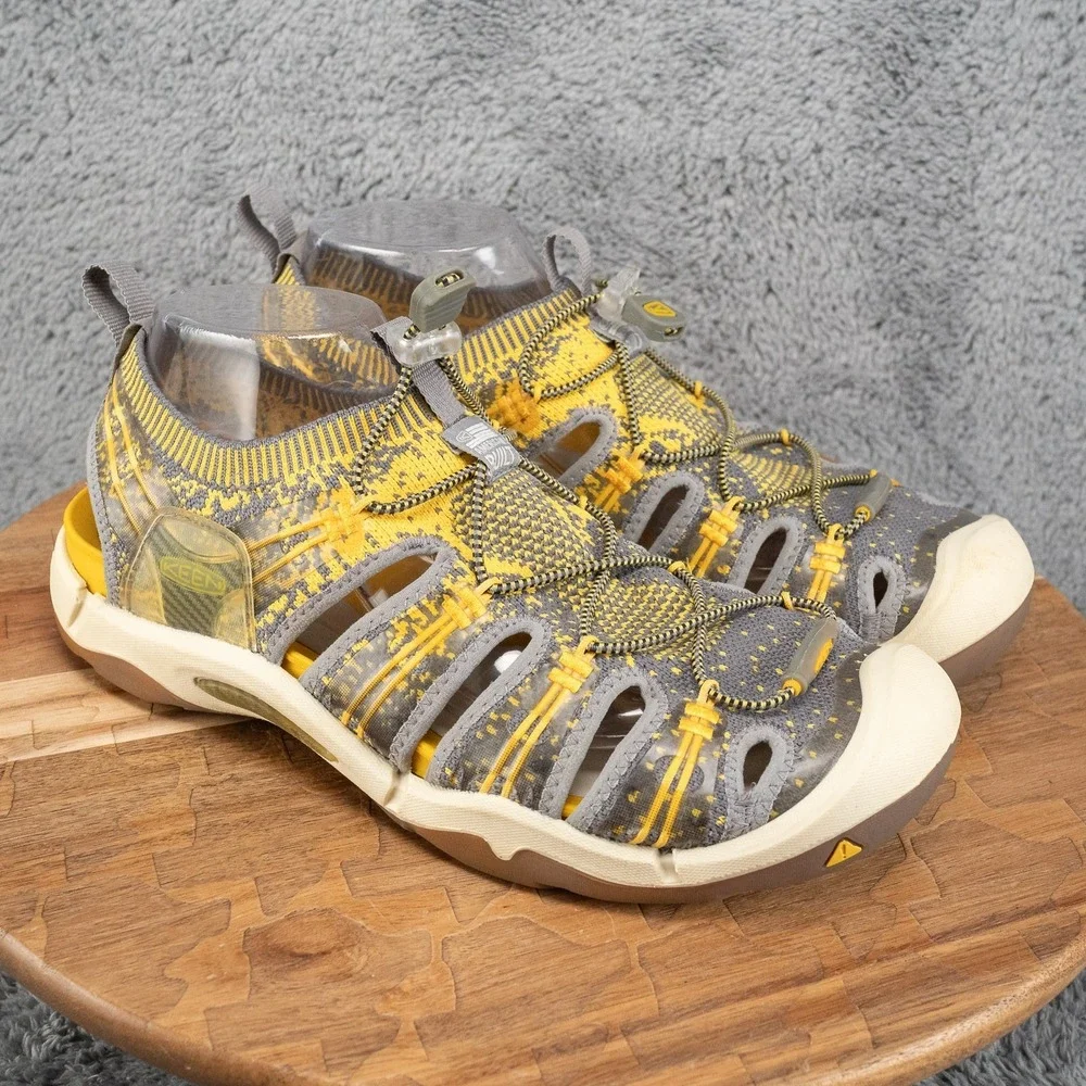 Men's Size 10 KEEN EvoFit One Waterproof Sport Sandals Shoes Yellow & Gray USA